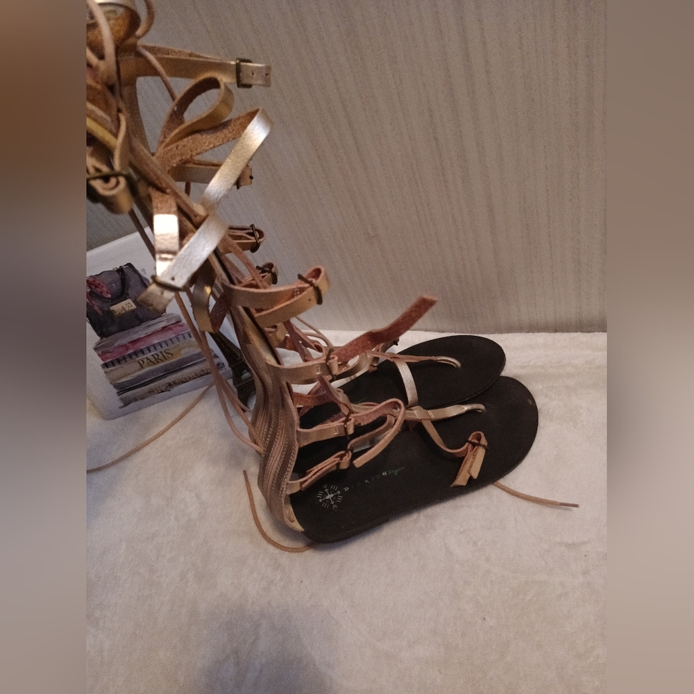 Free People Elegant Tan Gladiator Sandals - Picture 2 of 7